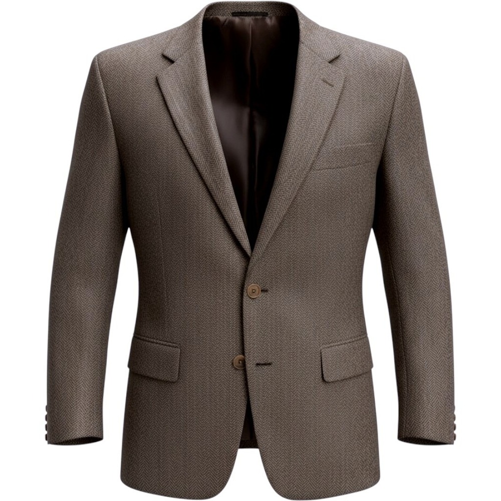 Burberry London Herringbone Wool Sport Coat Blazer Brown Grey 44R 2-Button
